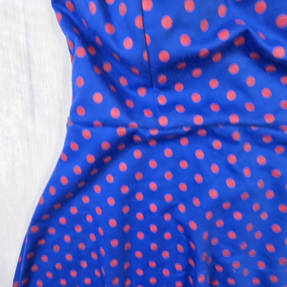 Dots Blue Strapless Polka Dot Dress - Picture 5 of 7